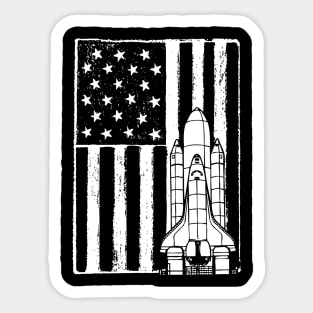 Astronaut vintage American flag Spacecraft Sticker